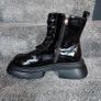 Black Shinny leather funky ankle boots, size 40 Image 5