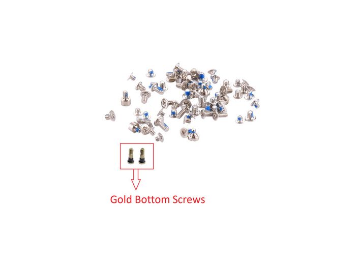 For iPhone 7 4.7" Full Complete Screw Set Repair Fix With 2 Gold Bottom Screws - FHT22IPFC