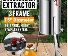 3 Frame Stainless Steel Manual Honey Extractor