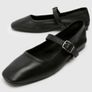 Black leather ballerina flat shoes size 38 Image 5
