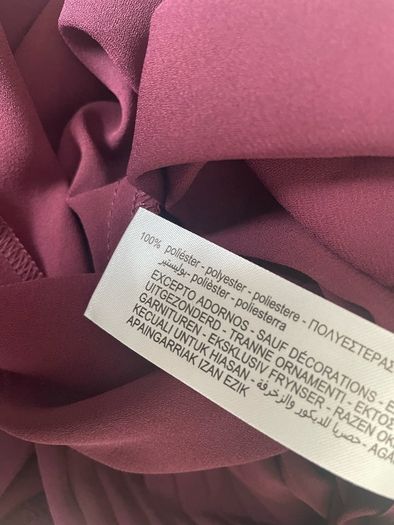 Zara wrap pleated dress burgundy size 14 New