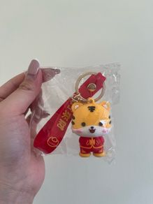 Tiger bag charm keychain key charm