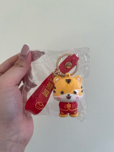 Tiger bag charm keychain key charm