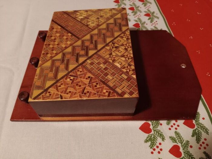 Yosegi letter rack ,wall mounted, marquetry, wooden letter rack