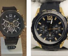 BRAND NEW Mens GUESS Caliber Chronograph Watch  Black Gold Great Deal