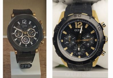 BRAND NEW Mens GUESS Caliber Chronograph Watch  Black Gold Great Deal