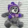 Huggables Teddy Bear Plush Grey Purple hat approx 25 cm. Please see pictures Image 2