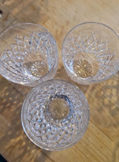 Set of 3 Waterford Crystal "BOYNE" Whiskey Glass / Tumbler - 9cms (3-1/2") Tall