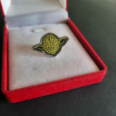 Star Wars Yoda Pin Brooch Badge - Unique Typography Design, Star Wars Jewellery