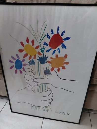 Reproduction in the 80s of Pablo Picasso Bouquet of Peace