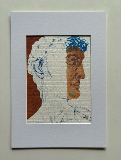 Original Art Original Drawing 'Part Roman' Irish Art abstract painting