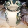 Beautiful Old Mason Jug, England, Chartreuse pattern, teal, green and gilt floral chinoiserie decoration shaped rim and scroll handle mid 20th century Image 5
