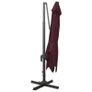 Cantilever Umbrella with Pole and LED Lights Bordeaux Red 300 cm Image 6