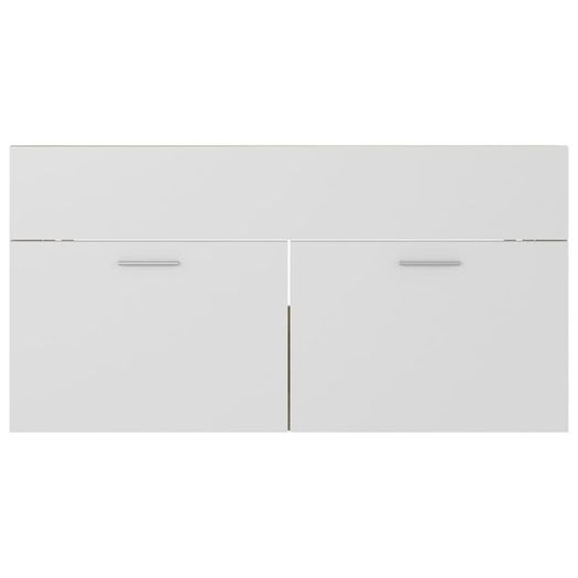 Sink Cabinet with Built-in Basin White and Sonoma Oak Chipboard