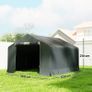 Portable garden shed, bike tent, roll-up zip door, metal frame, versatile storage, Dark gray Image 6