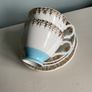 Regina  beautiful colours china teacup saucer and plate trio ten euro per trio Image 9