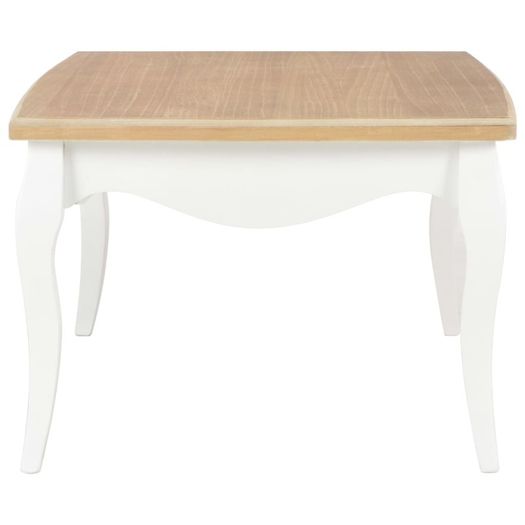 Coffee Table White and Brown 110x60x40 cm Solid Pine Wood
