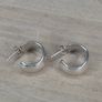 Sterling Silver Thick Chunky Half Hoop Earrings Image 4