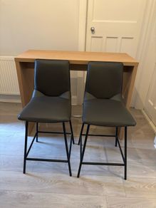 DAVY Bar Stools Anthracite Grey Set of 2