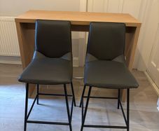 DAVY Bar Stools Anthracite Grey Set of 2