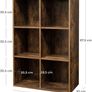 _bookcase with 6 compartments, office shelf, cube shelf, standing shelf, for living room, bedroom, office, children's room, vintage brown Image 4