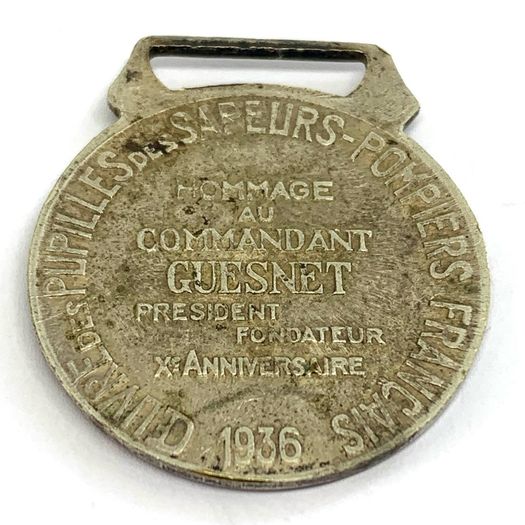 Vintage French Homage Medal To Commandant Guesnet
