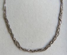 Vintage Sterling Silver Braided Chain  Necklace. length 17" - 2,90g