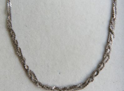 Vintage Sterling Silver Braided Chain  Necklace. length 17" - 2,90g