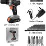 13Pc Cordless Drill Driver 20V-Max Li-Ion Battery 1 Hour Fast charge, Electric Screwdriver, Accessory Kit, LED Work Light & Charger Included (FREE POSTAGE) Image 7