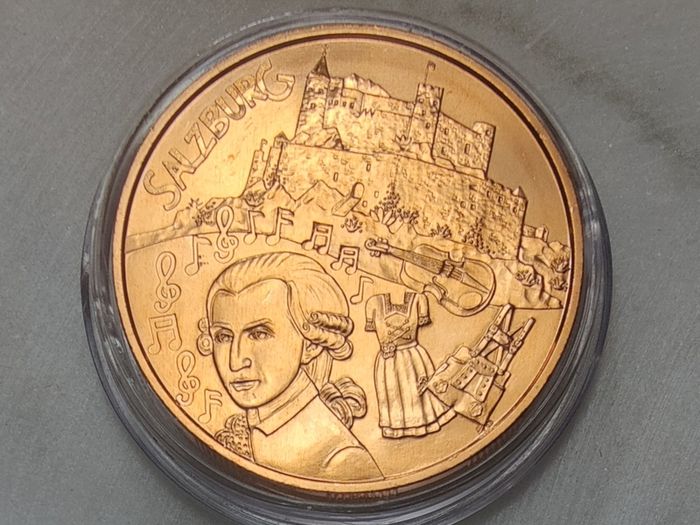 Austria 10 Euro Copper Uncirculated Coin 2014 - Salzburg - Austria Piece by Piece