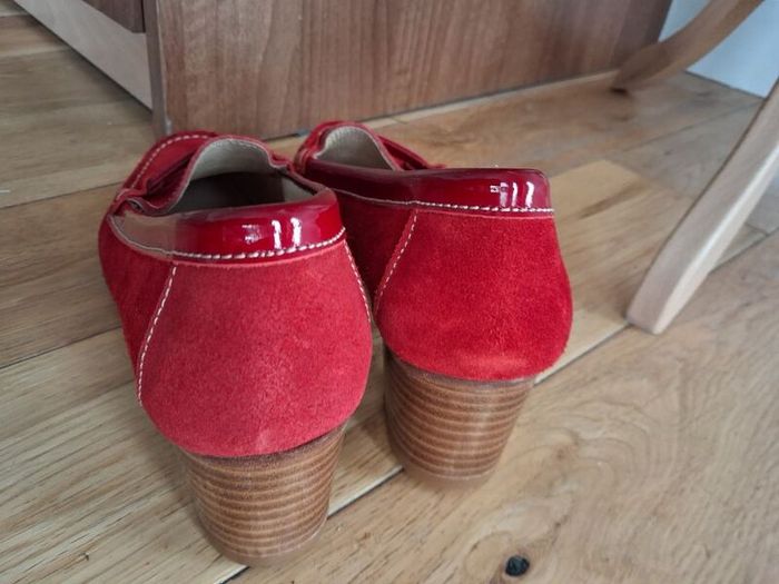 New Antonio Parriego Suede Leather Cherry Red Shoes (39).