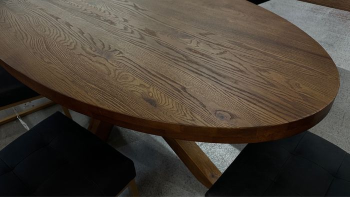 220cm Oval Oak Dining Table Ex Display Like New