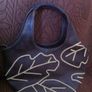 NINE WEST Brown/Cream Leaf Print Bag with Mirror Image 8