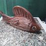 Two Stone Carved  Fish & a Stone Carved Bud Vase Image 5