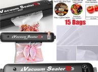 main image for ad Vacuum Food Sealer Machine + 2 Rolls 25cm Automatic Manual Vacum Sealer Dry Wet Pack 3 In 1