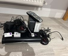 sky plus he box, sky hubs x3, remote, and rf transmitter