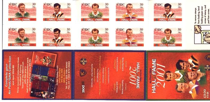 2001 Ireland GAA Hall of Fame Stamp Booklet Mint Never Hinged (MNH. Hibernian HB89.