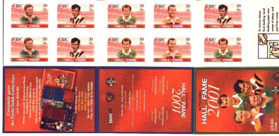 2001 Ireland GAA Hall of Fame Stamp Booklet Mint Never Hinged (MNH. Hibernian HB89.
