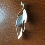 Solid Silver Turquoise Leaf Pendant Image 3