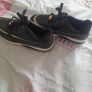 ladies new  black and gold soft leather trainers Image 3
