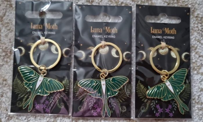 lunar moth keyring