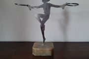 Art deco chrome dancing lady candle holder