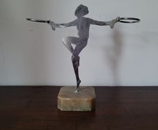 Art deco chrome dancing lady candle holder