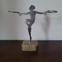 Art deco chrome dancing lady candle holder