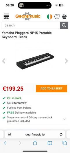 Yamaha Keyboard Piaggero NP 15