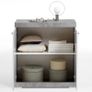 FMD Dresser with 2 Doors 80x34.9x89.9 cm White and Concrete Image 4