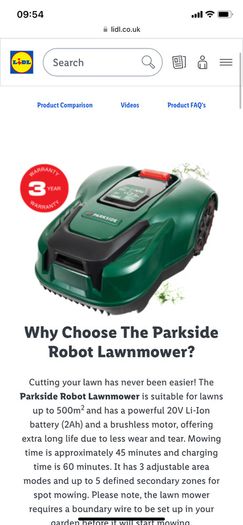Brand new Parkside lawnmower 20v