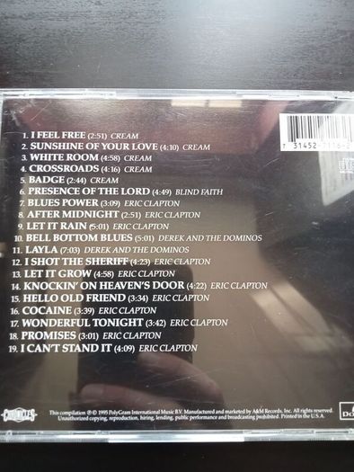 Eric Clapton - The Cream Of Clapton Cd Greatest Hits Best Of