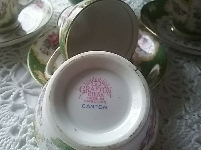 Rare A.B.J. Grafton China Coffee Part Set "Canton"