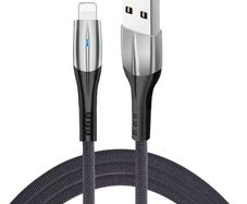 New 1m Premium LED for iPhone Fast Charge 3.0 USB Cable Aluminum Ends #915